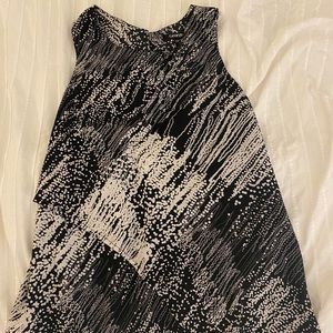 Asymmetric abstract blouse - black and white